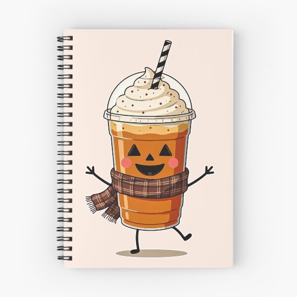 Item preview, Cute Pumpkin Spice Latte Character with Scarf Halloween Clipart designed and sold by zozo-shop.