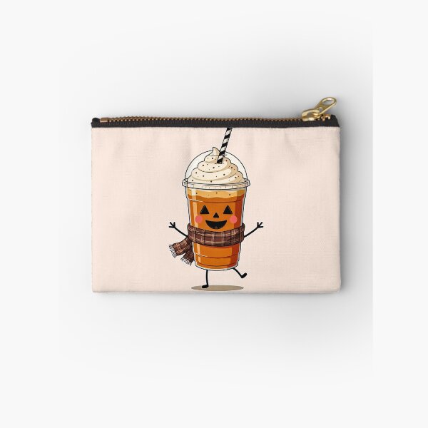 Aperçu de l'œuvre Cute Pumpkin Spice Latte Character with Scarf Halloween Clipart créée et vendue par zozo-shop.