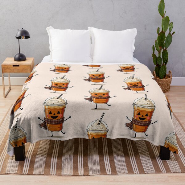 Item preview, Cute Pumpkin Spice Latte Character with Scarf Halloween Clipart designed and sold by zozo-shop.