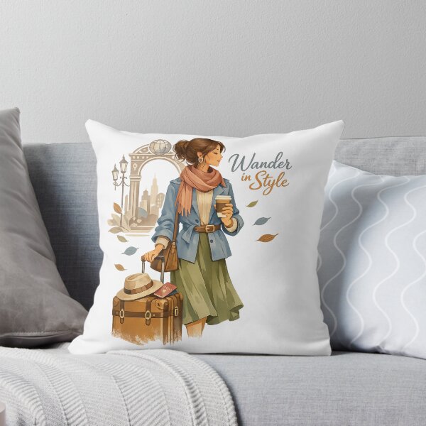 Item preview, Wander in Style Chic Woman Traveler City Adventure Wanderlust Art Design designed and sold by inkoutninja.
