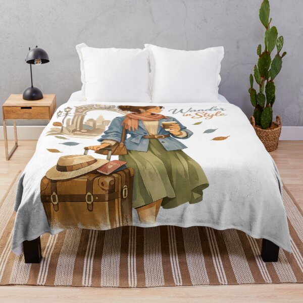 Item preview, Wander in Style Chic Woman Traveler City Adventure Wanderlust Art Design designed and sold by inkoutninja.