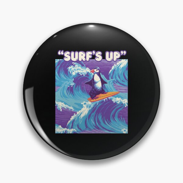 Item preview, Surfing Puffin Ocean Wave Illustration designed and sold by HENRITCHELL.