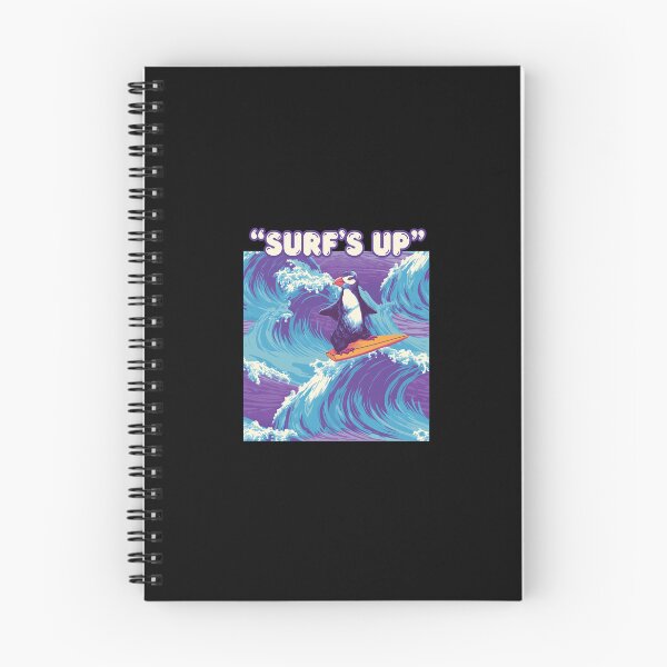 Item preview, Surfing Puffin Ocean Wave Illustration designed and sold by HENRITCHELL.