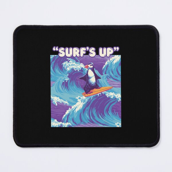 Item preview, Surfing Puffin Ocean Wave Illustration designed and sold by HENRITCHELL.
