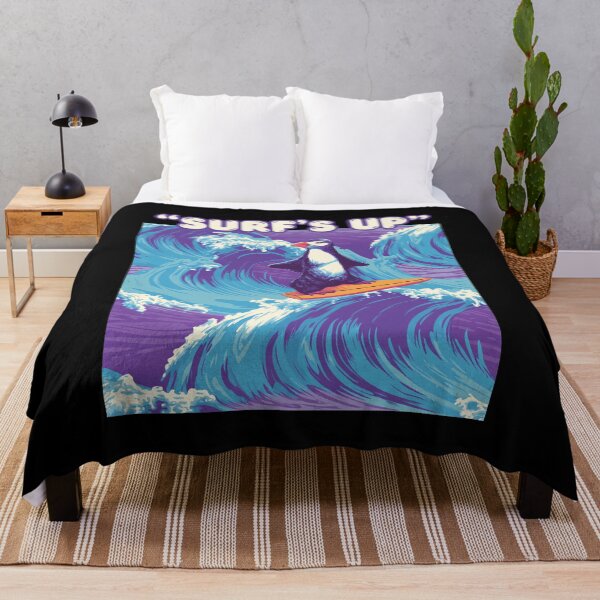 Item preview, Surfing Puffin Ocean Wave Illustration designed and sold by HENRITCHELL.