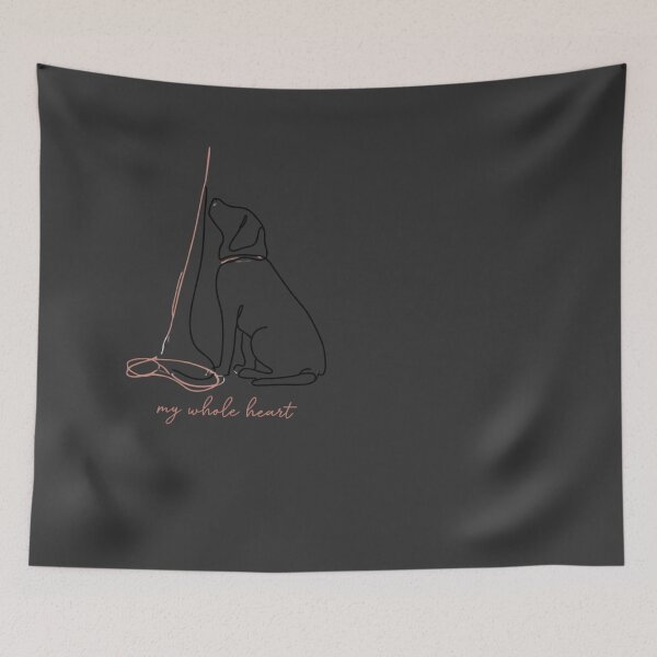 Item preview, My Whole Heart Dog Line Art Pet Lover Design designed and sold by NicolasGlowArt.