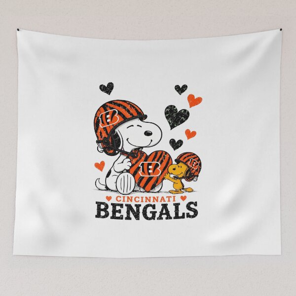 Item preview, Cincinnati Football Love Snoopy Woodstock designed and sold by StellarKawaii.