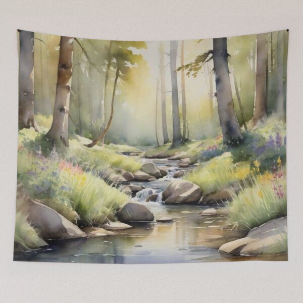 Item preview, Enchanted Forest Stream designed and sold by Prachodayat Artworks.