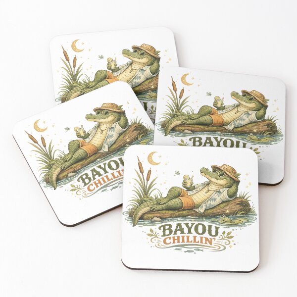 Item preview, Bayou Chillin Alligator Funny Southern Swamp Summer Vacation Art Design designed and sold by inkoutninja.