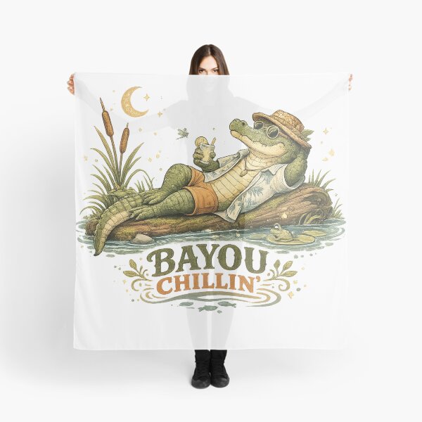 Item preview, Bayou Chillin Alligator Funny Southern Swamp Summer Vacation Art Design designed and sold by inkoutninja.