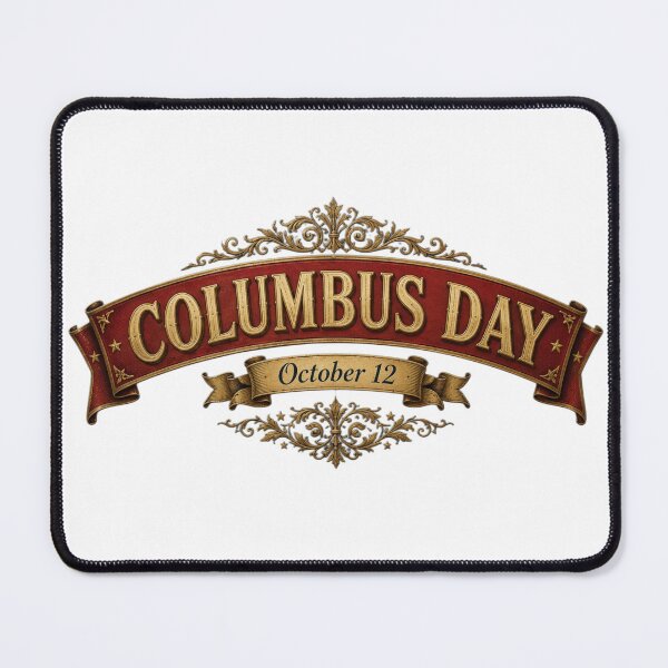 Item preview, Vintage Columbus Day October 12 Banner designed and sold by Nela-&-Lena.