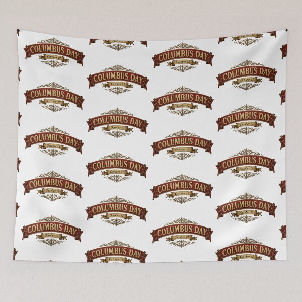 Item preview, Vintage Columbus Day October 12 Banner designed and sold by Nela-&-Lena.