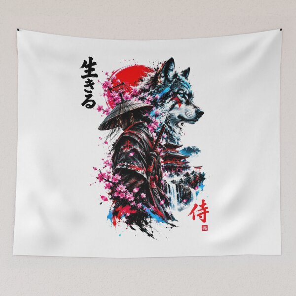 Item preview, Samurai And  Wolf's Wisdom designed and sold by KLERIKSTORE.