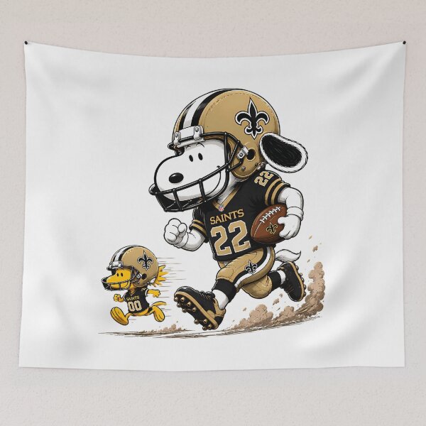 Item preview, New Orleans Saints Snoopy And Woodstock Players Football  designed and sold by StellarKawaii.