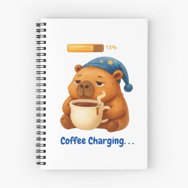 Item preview, Coffee Charging Low Battery Sleepy Capybara Cute Kawaii Cartoon Humor designed and sold by SimplyDraftShop.