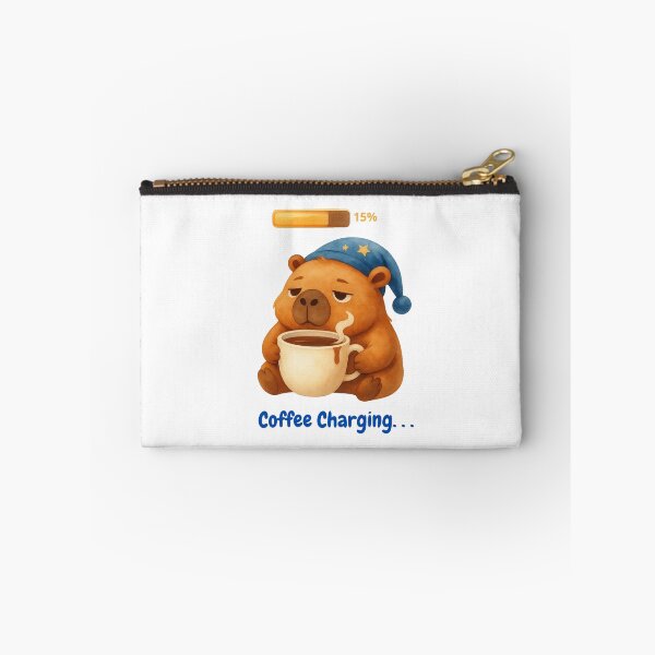 Item preview, Coffee Charging Low Battery Sleepy Capybara Cute Kawaii Cartoon Humor designed and sold by SimplyDraftShop.