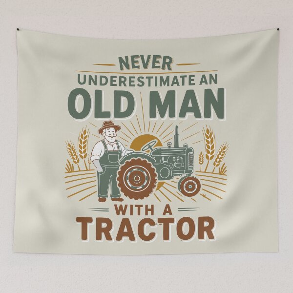 Item preview, Never Underestimate an Old Man with a Tractor – Farming dad  designed and sold by Colorfulman.