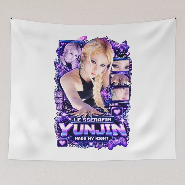 Item preview, Yunjin LE SSERAFIM me hizo feliz noche Merchandising ciberfuturista designed and sold by Valereekmerch.