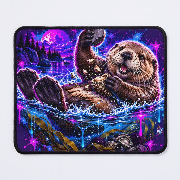 Item preview, Playful Sea Otter Cracking Shell on Water designed and sold by srangiem-cc.