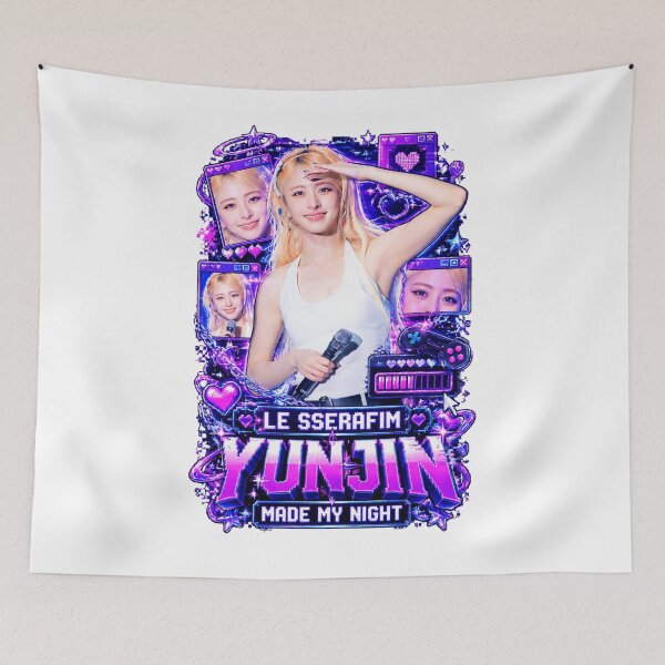 Item preview, ¿Eh? Yunjin LE SSERAFIM me hizo la noche Neon Gamer Graphic designed and sold by Valereekmerch.