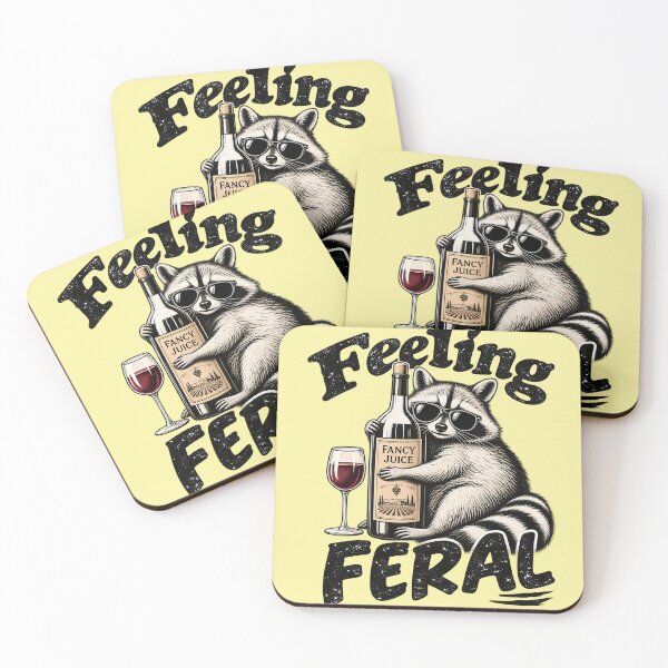 Item preview, Feeling Feral, Funny Raccoon Meme designed and sold by Eddiepublic.