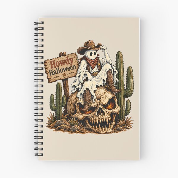 Item preview, Howdy Halloween Western Ghost Cowboy Giant Skull designed and sold by MythicCotton.