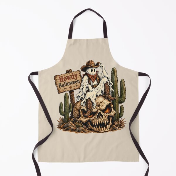 Item preview, Howdy Halloween Western Ghost Cowboy Giant Skull designed and sold by MythicCotton.