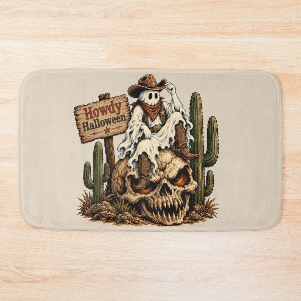 Item preview, Howdy Halloween Western Ghost Cowboy Giant Skull designed and sold by MythicCotton.