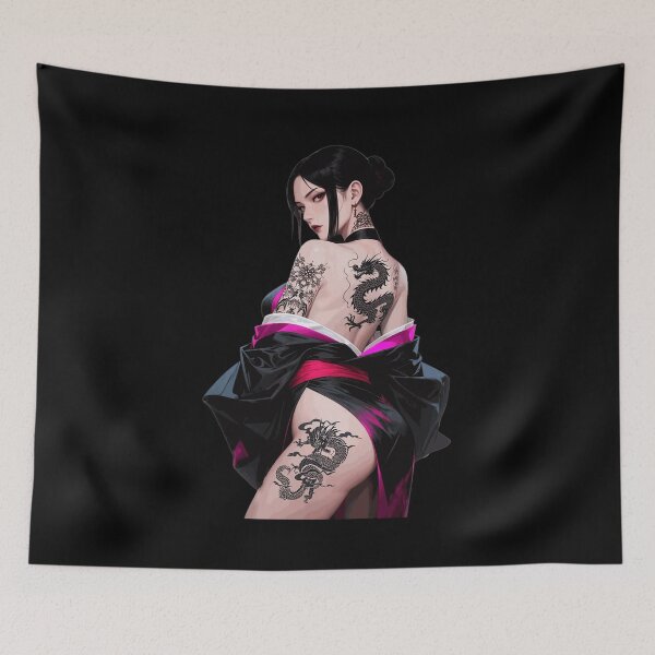 Item preview, Dragon Tattoo Woman Art designed and sold by p3bi3sK8Dc.