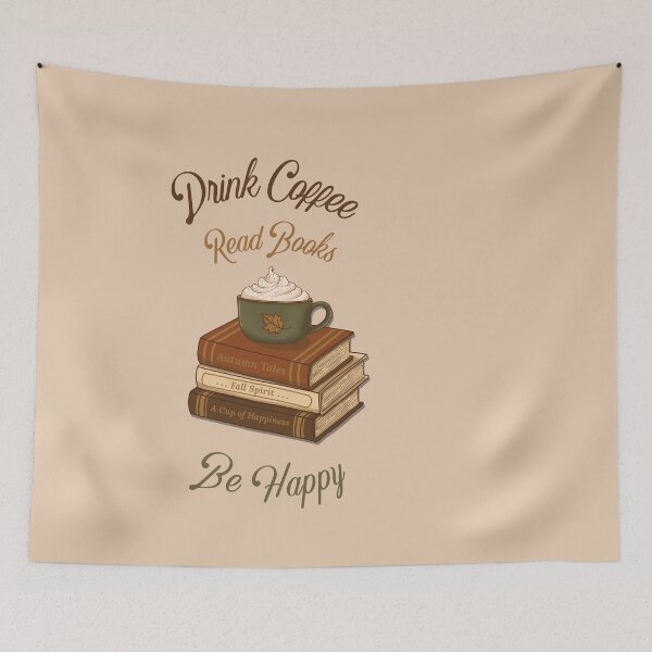 Item preview, A Cup of Coffee On a Stack Of Books!  designed and sold by Hello-Cuties.