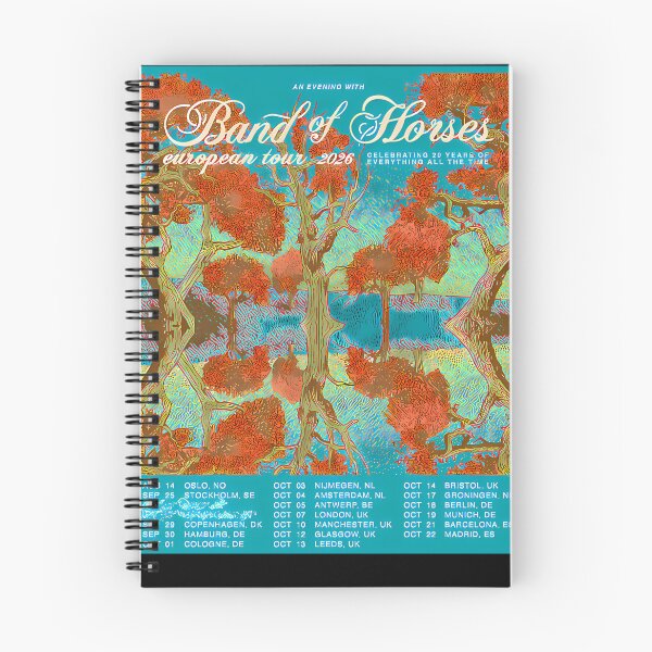 Artikelvorschau, Konzerttourdaten von Band Of Horses entworfen und verkauft von FloraFaunaHub.