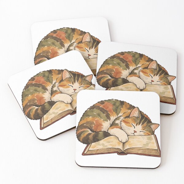 Item preview, Cozy Cat Napping on an Open Book Watercolor designed and sold by Jessie's Palette.
