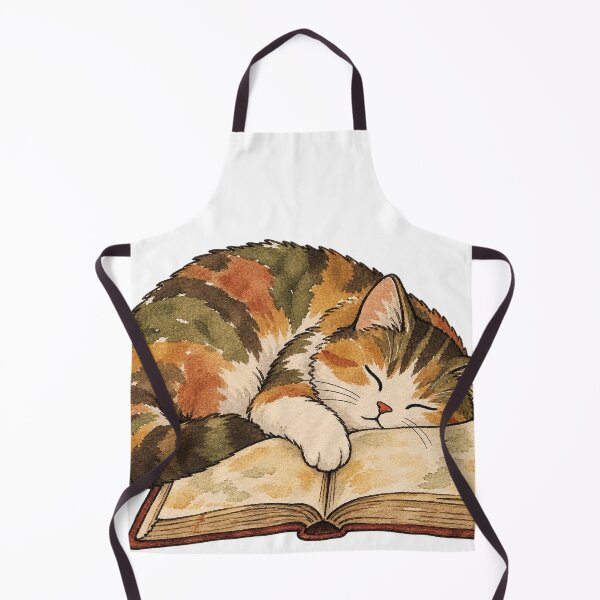 Item preview, Cozy Cat Napping on an Open Book Watercolor designed and sold by Jessie's Palette.