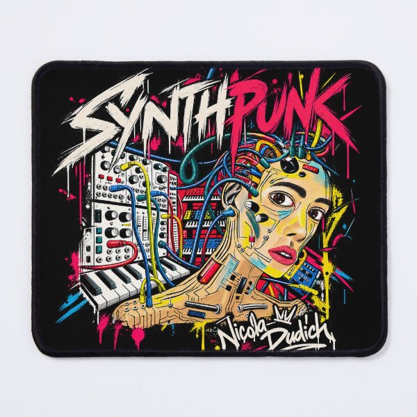 Item preview, Synth Punk – Cyberpunk Girl & Modular Synth Graffiti Art designed and sold by NicolaDudich.
