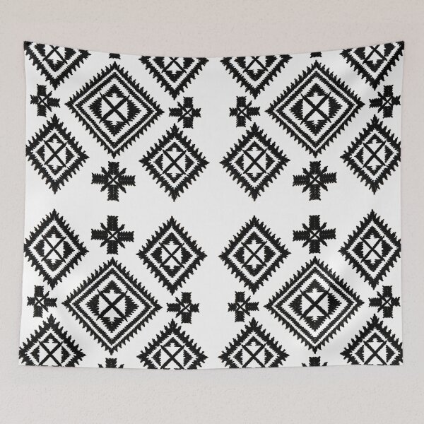 Item preview, Monochrome Ukrainian Cross Stitch Ethnic Geometric Pattern designed and sold by Holub Art Studio & design.