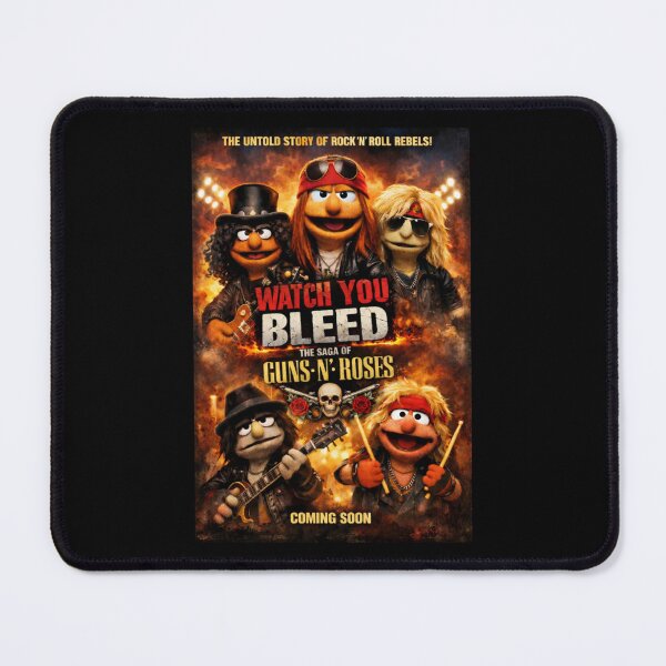 Item preview, puppets 'n' roses movie poster parody – felt puppet hard rock band art print designed and sold by SheriGilbert58.