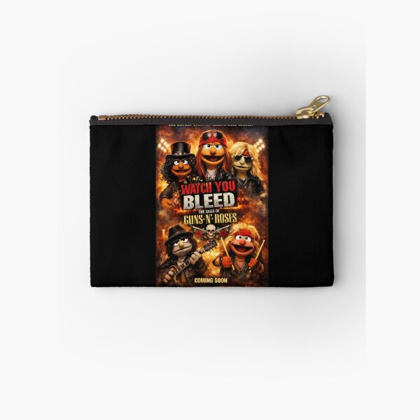 Item preview, puppets 'n' roses movie poster parody – felt puppet hard rock band art print designed and sold by SheriGilbert58.