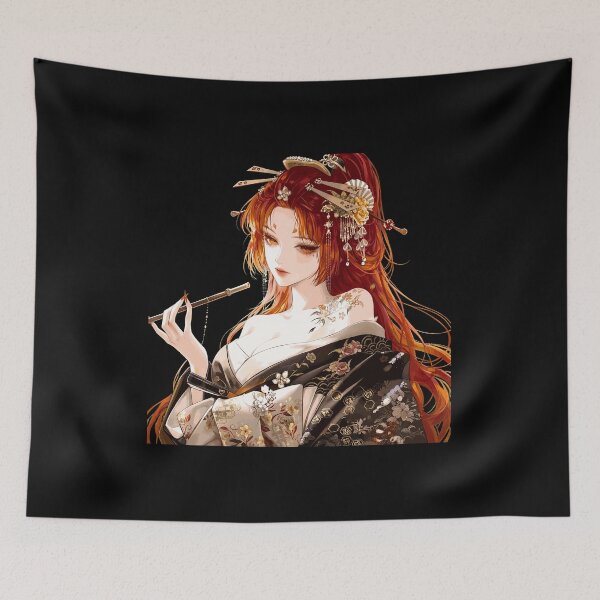 Item preview, Elegant Anime Woman Kimono Floral Design designed and sold by eRigoni19.