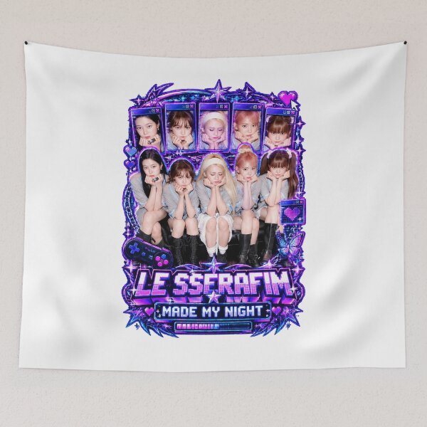 Item preview, LE SSERAFIM Made My Night Cyber Futuristic Kpop Fan Merch designed and sold by Valereekmerch.