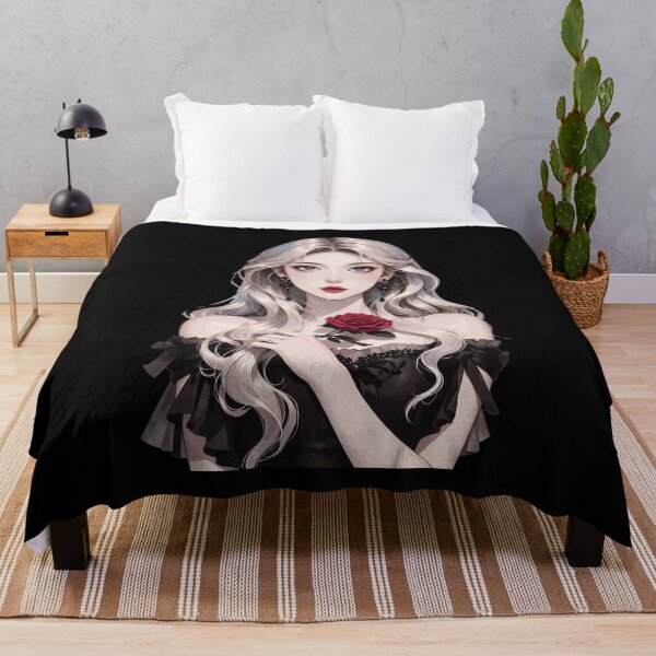 Item preview, Elegant Anime Girl Rose Black Dress Art designed and sold by Tattiana02ac.