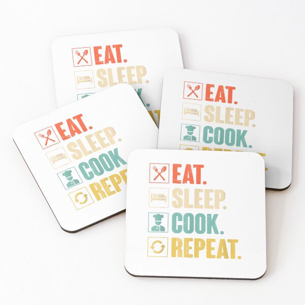 Item preview, Eat Sleep Cook Repeat Funny Vintage Cook Cooking Chef T-Shirt designed and sold by Cafe18.