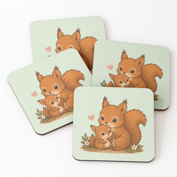 Item preview, Mum & Baby Red Squirrel designed and sold by MellowMunchkins.