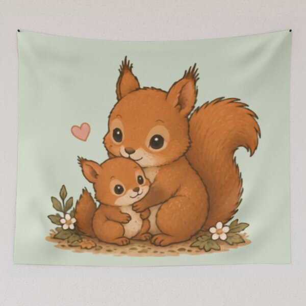 Item preview, Mum & Baby Red Squirrel designed and sold by MellowMunchkins.