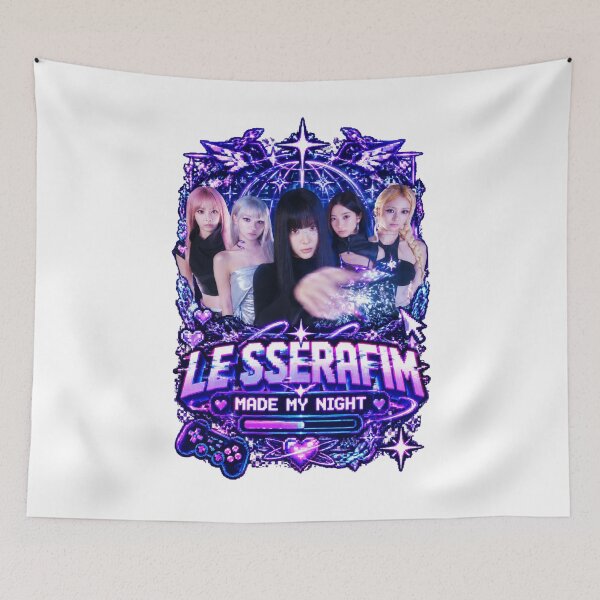 Item preview, LE SSERAFIM Made My Night Aesthetic Cyber Interface Fan Art designed and sold by Valereekmerch.