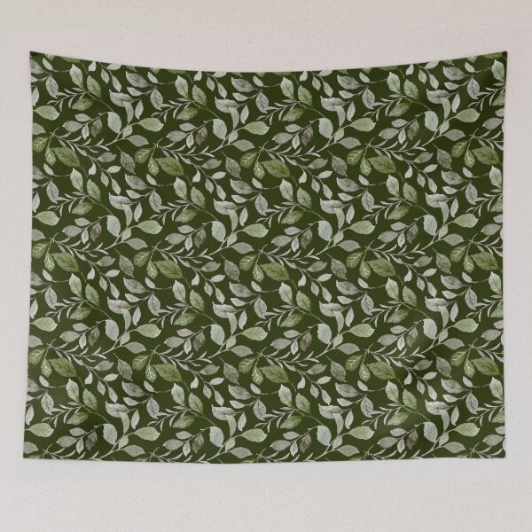 Item preview, Forest Green Watercolor Leaves Botanical Seamless Pattern designed and sold by ​Jyoti Digital Artist.