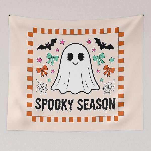 Item preview, Cute Spooky Season Ghost with Bows and Bats Clipart designed and sold by zozo-shop.