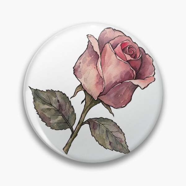 Item preview, Dusty Pink Watercolor Rose in Half Bloom designed and sold by Jessie's Palette.