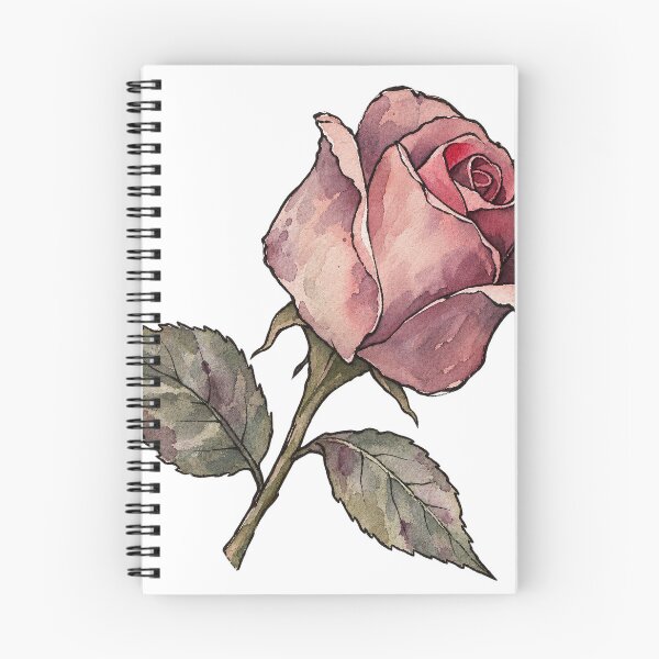 Item preview, Dusty Pink Watercolor Rose in Half Bloom designed and sold by Jessie's Palette.
