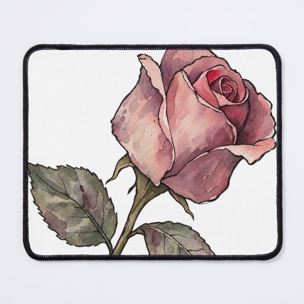 Item preview, Dusty Pink Watercolor Rose in Half Bloom designed and sold by Jessie's Palette.