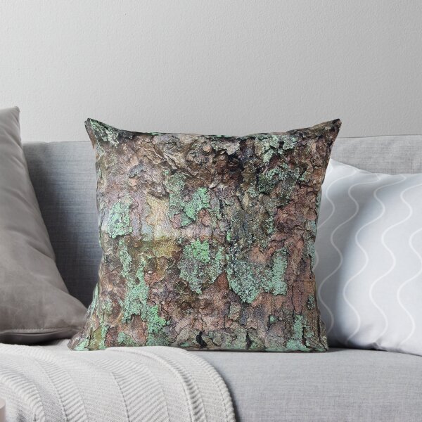 Item preview, Tree Bark Texture with Green Lichen — Natural Forest Photography designed and sold by patterncrow.